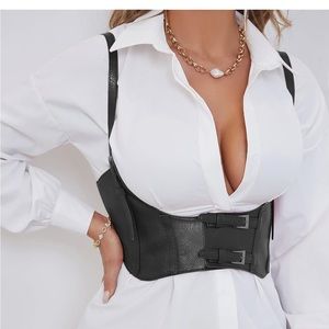 Harness Belt Leather Goth Rave Waist Belt Adjustable